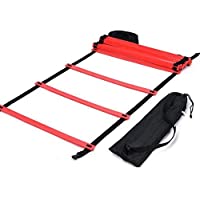 Kit de Entrenamiento Agilidad Velocidad - Escalera de Entrenamiento 12 Peldaños Ajustables + 10pcs Conos de…